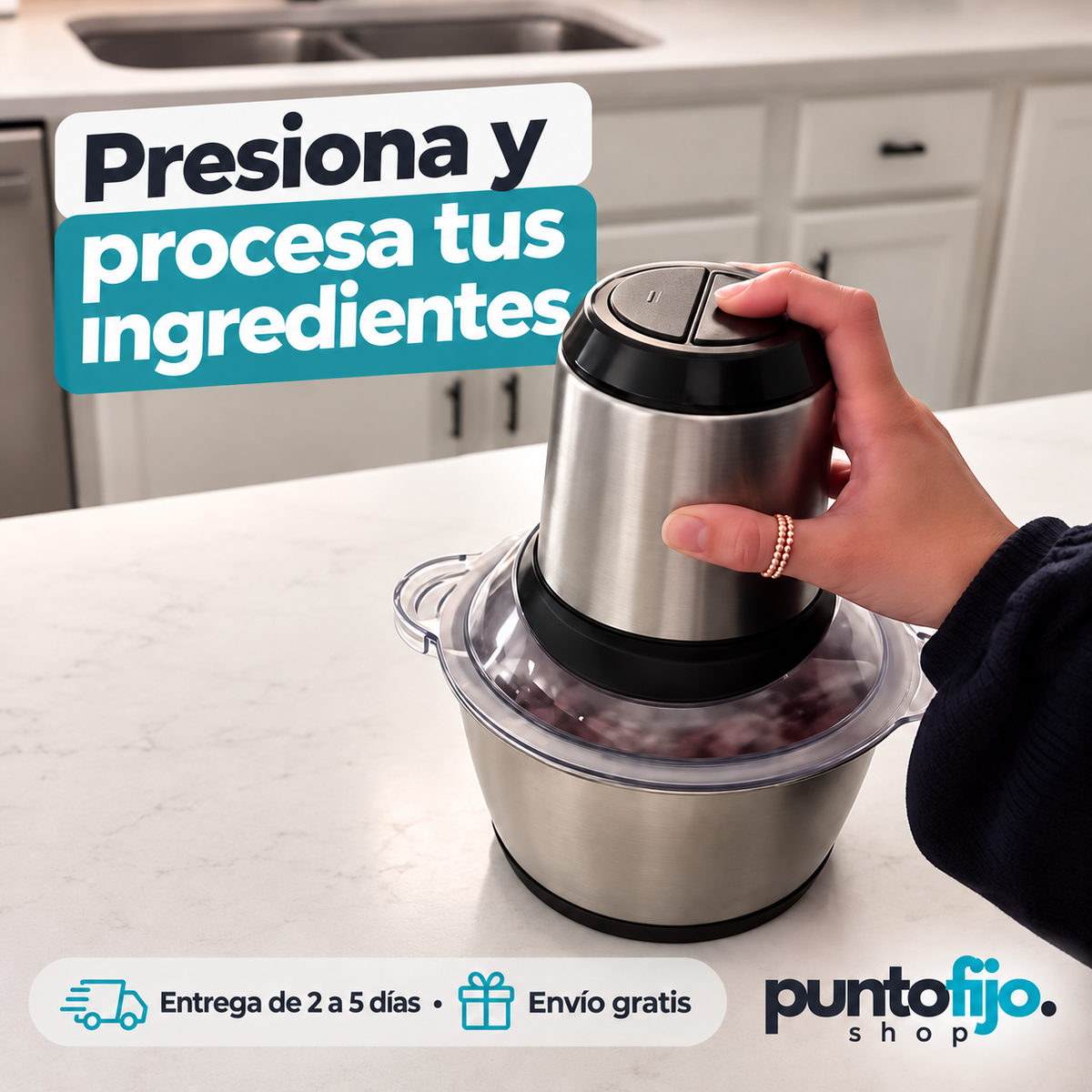 Picador de alimentos eléctrico 2 L