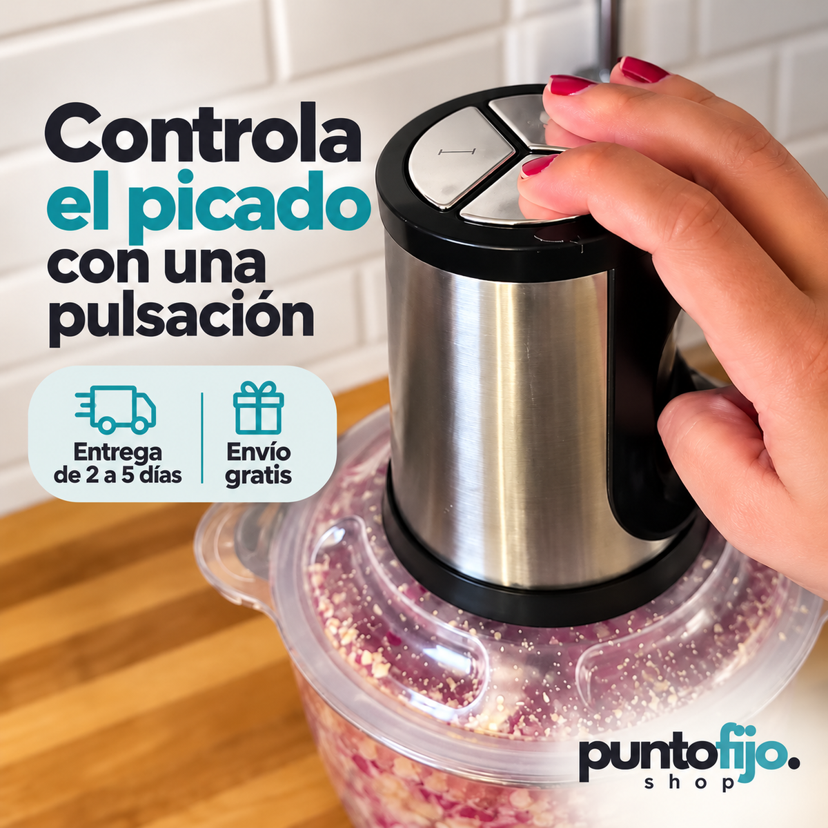 Picador de alimentos eléctrico 2 L